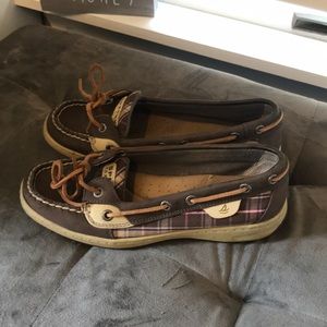 Sperry loafer plaid and brown